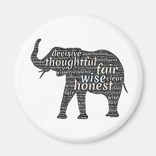 Imán Cualidades de una nube de palabras de elefante