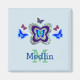Imán Cualquier Nombre Vibrante Mariposas Magnet