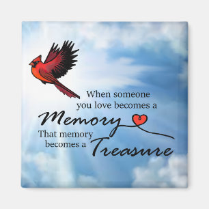 Imán Cuando alguien que usted ama, cardinal