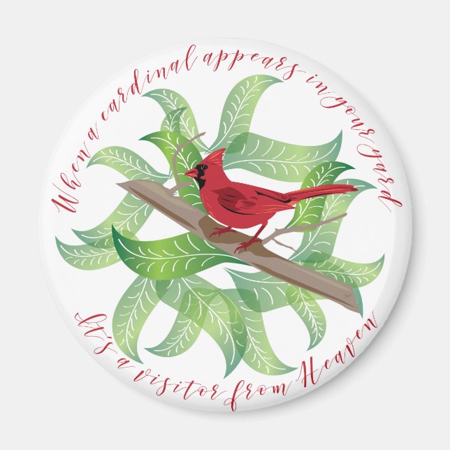 Imán Cuando aparece un cardenal en tu patio... (Frente)