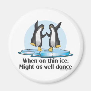 Imán Cuando en diseño divertido de los pingüinos fino