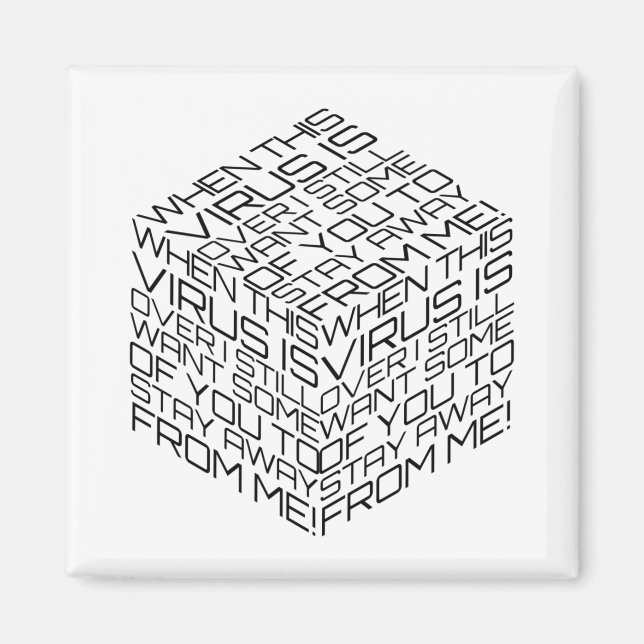 Imán Cuando este virus sobrepasa el cubo de texto negro (Frente)