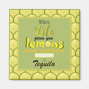 Imán Cuando la vida te da limones tipografía retro grac