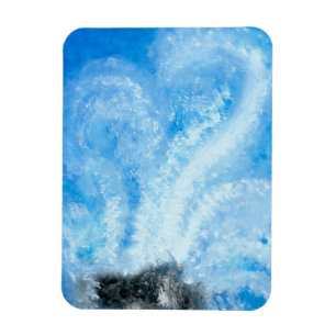 Imán Cuando las olas del océano chocan en la acuarela d