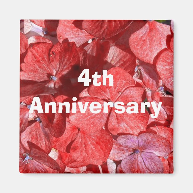 Imán Cuarto Aniversario de la hidrangas (Frente)