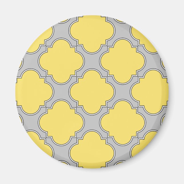 Imán Cuatrefoil amarillo y gris (Frente)
