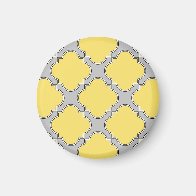 Imán Cuatrefoil amarillo y gris (Frente)