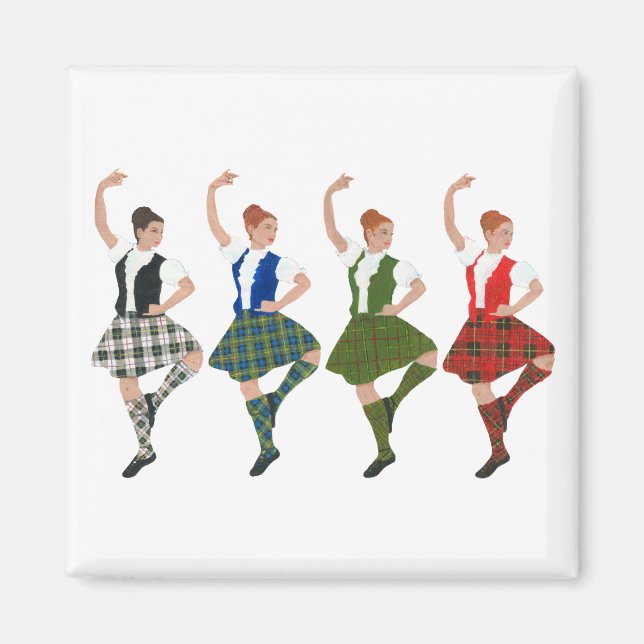 Imán Cuatro bailarines de las Highlands escocesas (Frente)