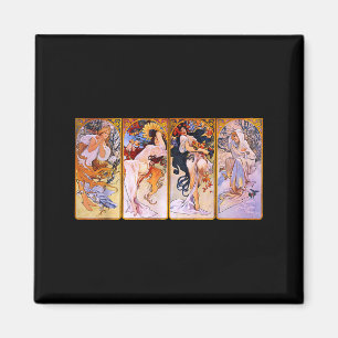 Imán Cuatro Estaciones de Mucha Art Nouveau