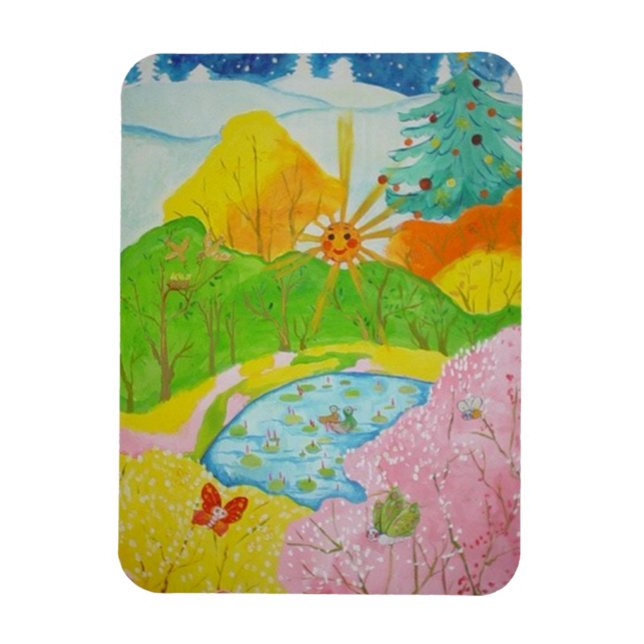 Imán cuatro estaciones felices (Vertical)