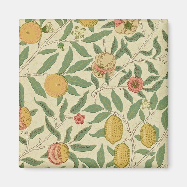 Imán Cuatro frutas, William Morris (Frente)