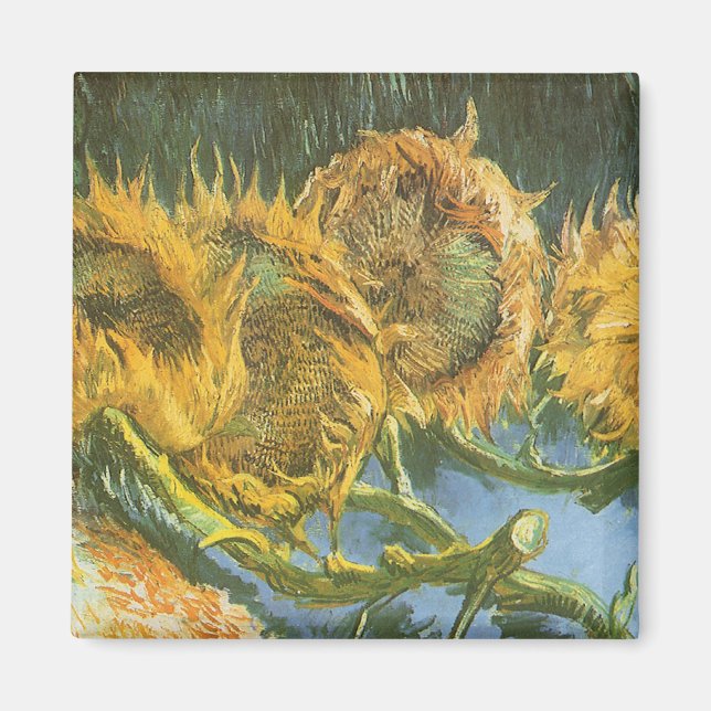 Imán Cuatro girasoles cortados por Vincent van Gogh, Be (Frente)