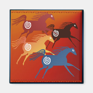 Imán Cuatro Horses_Magnet antiguo