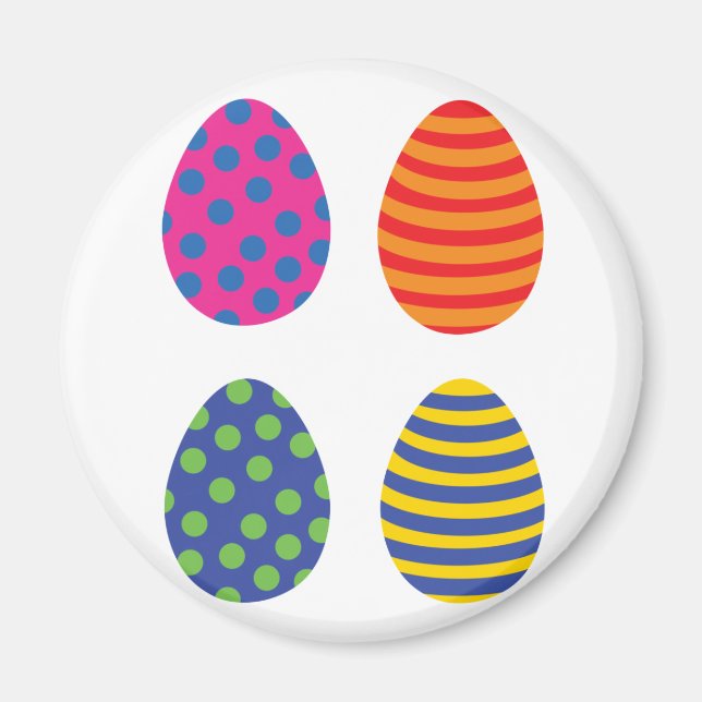 Imán Cuatro huevos de Pascua de colores (Frente)