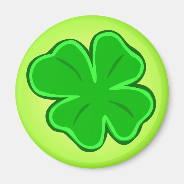 Imán Cuatro Letras, el Green Lucky Shamrock irlandés (Frente)