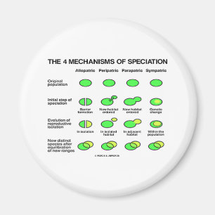 Imán Cuatro mecanismos de Speciation (evolución)