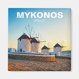 Imán Cuatro molinos de viento en Grecia en Mykonos