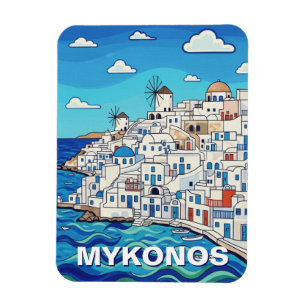 Imán Cuatro molinos de viento en Mykonos Grecia Cíclada