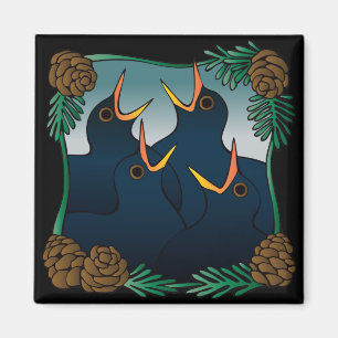 Imán Cuatro pájaros que llaman (colly)