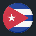 Imán cuba<br><div class="desc">Bandera de Cuba. La bandera de Cuba fue adoptada el 20 de mayo de 1902, con un campo con tres rayas azules y dos rayas blancas, y un triángulo equilátero rojo en el pabellón con una estrella blanca de 5 puntas. La bandera fue diseñada en 1848 para el movimiento de...</div>