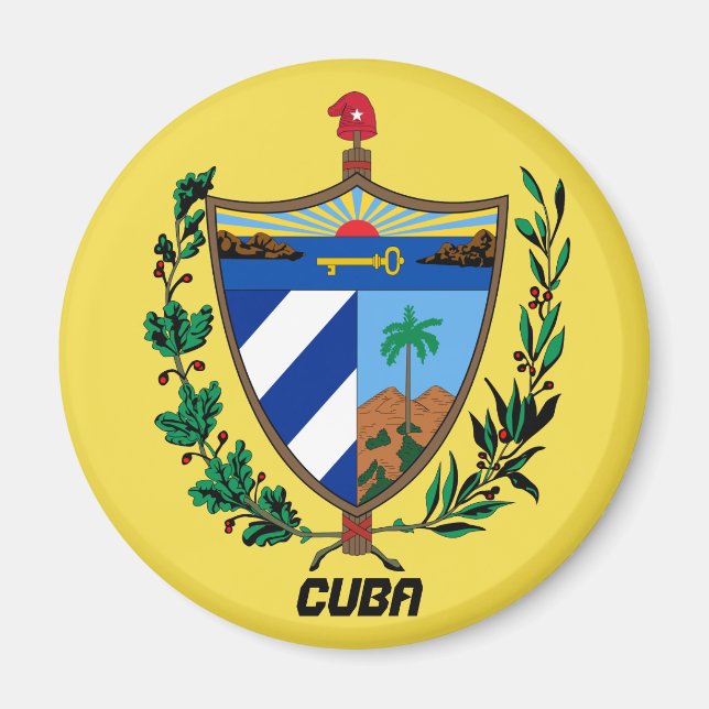 Imán Cuba Coat Arms Kitchen Magnet (Frente)