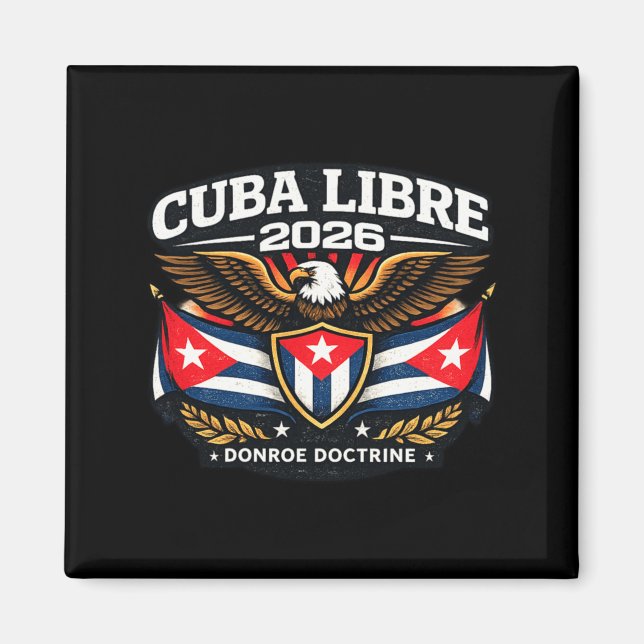 Imán Cuba Cuba Libre Doctrina de Monroe Ilustración (Frente)