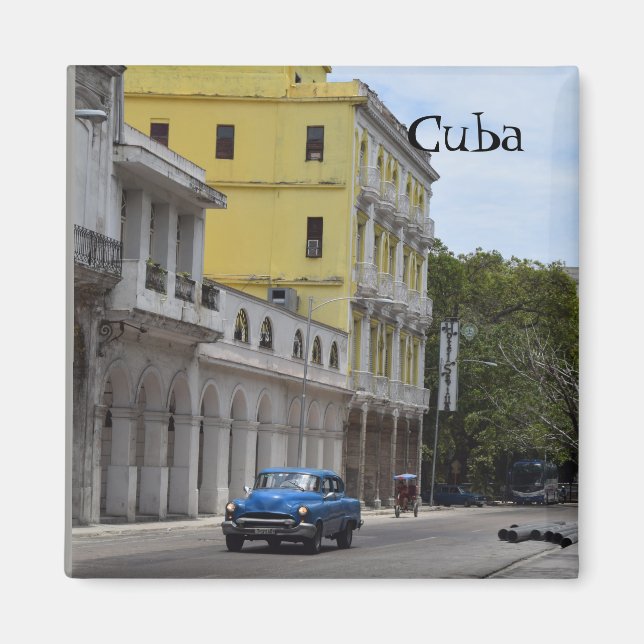 Imán Cuba Viaja Viejos Coches (Frente)
