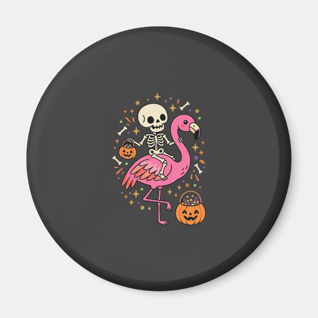 Imán Cubeta de Caramelo de Esqueleto de Flamenco de Hal (Frente)