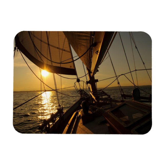 Imán Cubierta de barco de vela, rumbo al sol poniente (Horizontal)