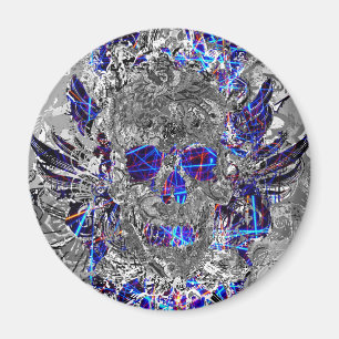 Imán Cubierta de la garganta del cráneo del neón blanco