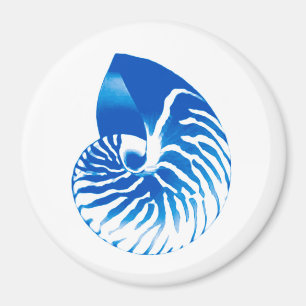 Imán Cubierta de Nautilus - azul cobalto y blanco