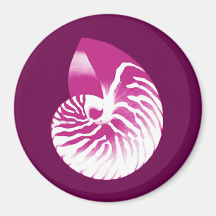 Imán Cubierta de Nautilus - berenjena morada y blanca