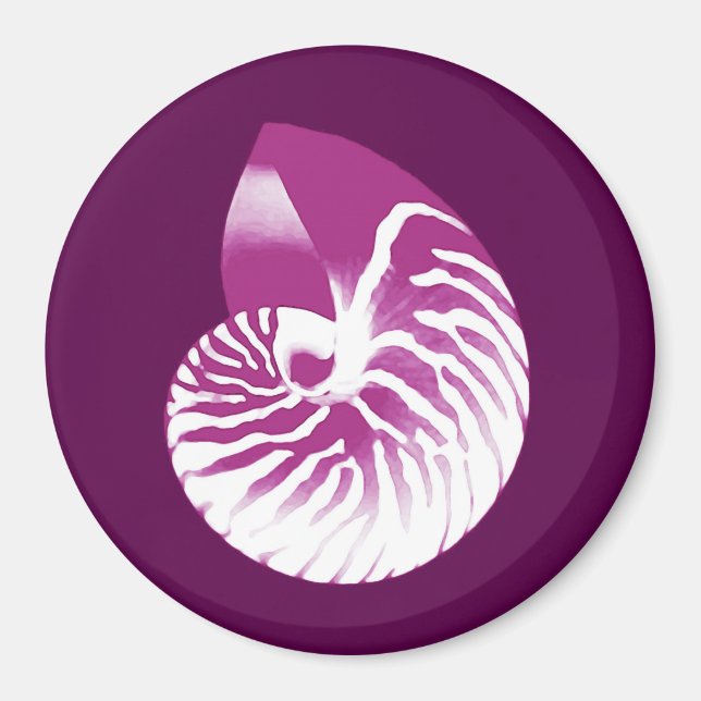 Imán Cubierta de Nautilus - berenjena morada y blanca (Frente)