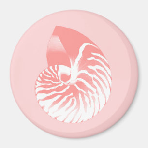 Imán Cubierta de Nautilus - rosa y blanco de los corale