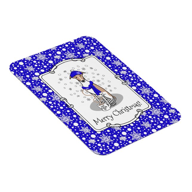 Imán Cubierta de nieve con azote azul de invierno - Ama (Lado Derecho)
