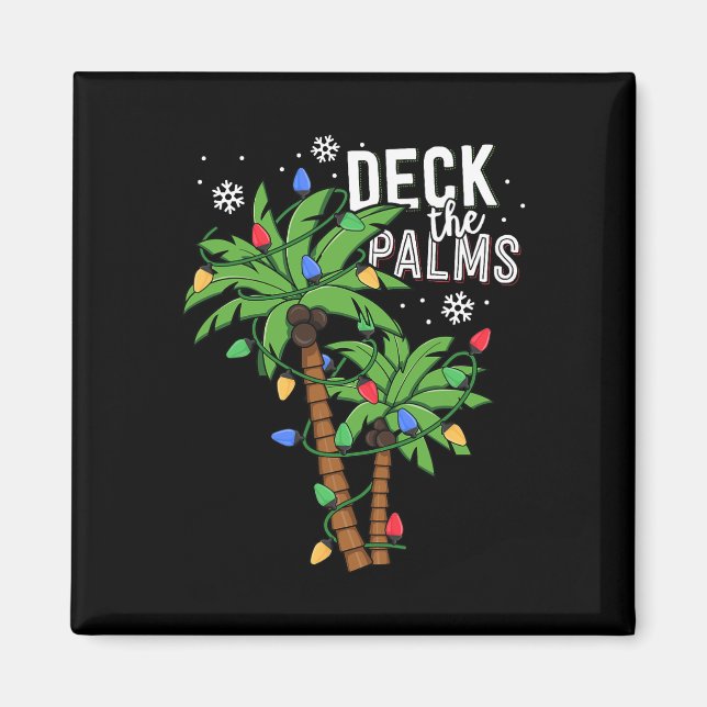 Imán Cubierta Las Palmas Tropicales De Navidades Hawaii (Frente)