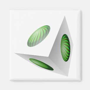 Imán Cubo 3D con esferas verdes