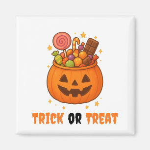 Imán Cubo de calabaza lleno de dulces - Halloween