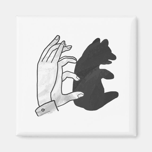 Imán Cubo de oso de silueta manual (Frente)
