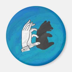 Imán Cubo De Oso Sombra Sobre Azul