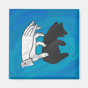 Imán Cubo De Oso Sombra Sobre Azul