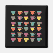 Cubos de té coloridos, bebida caliente, tazas de i