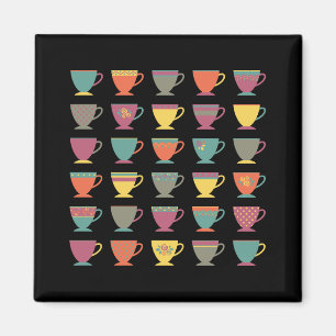 Imán Cubos de té coloridos, bebida caliente, tazas de i