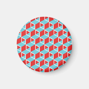 Imán Cubos isométricos: Fondo Vintage colorido.