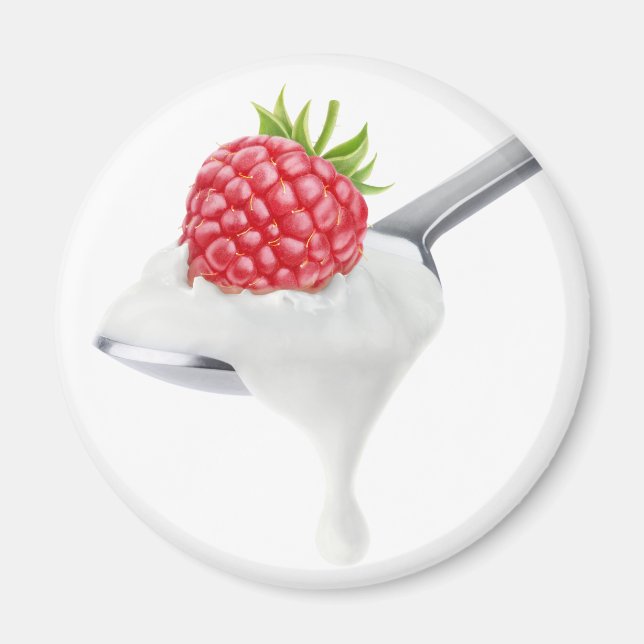 Imán Cuchara de yogur de frambuesa (Frente)