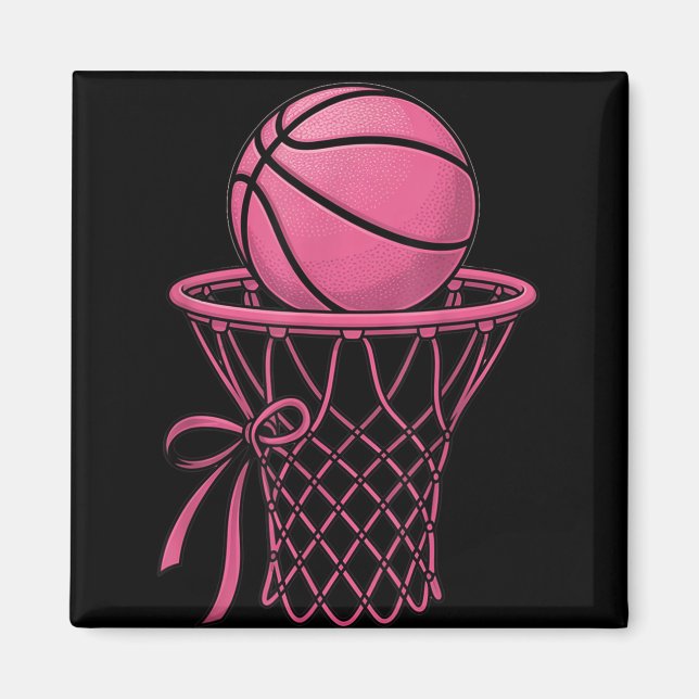 Imán Cuchillo Baloncesto Estético Estilo Hoop Rosa (Frente)