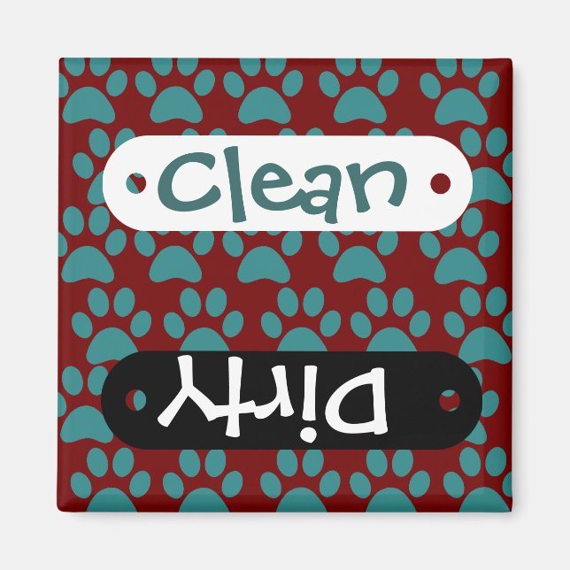 Imán Cuchillo de cachorro de perro pinta azul rojo (Frente)