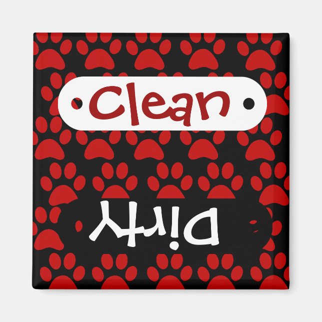 Imán Cuchillo de cachorro de perro pinta negro rojo (Frente)