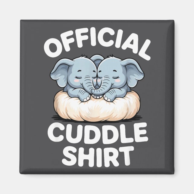 Imán Cuddle Shirt Cute Baby Elephant Snuggle  (Frente)