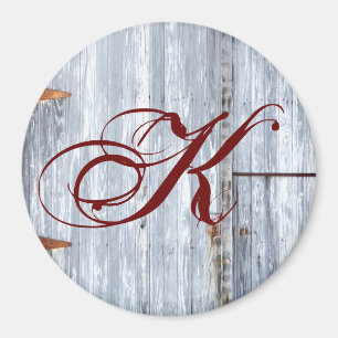 Imán Cuello de entrada de madera de lavado blanco impre